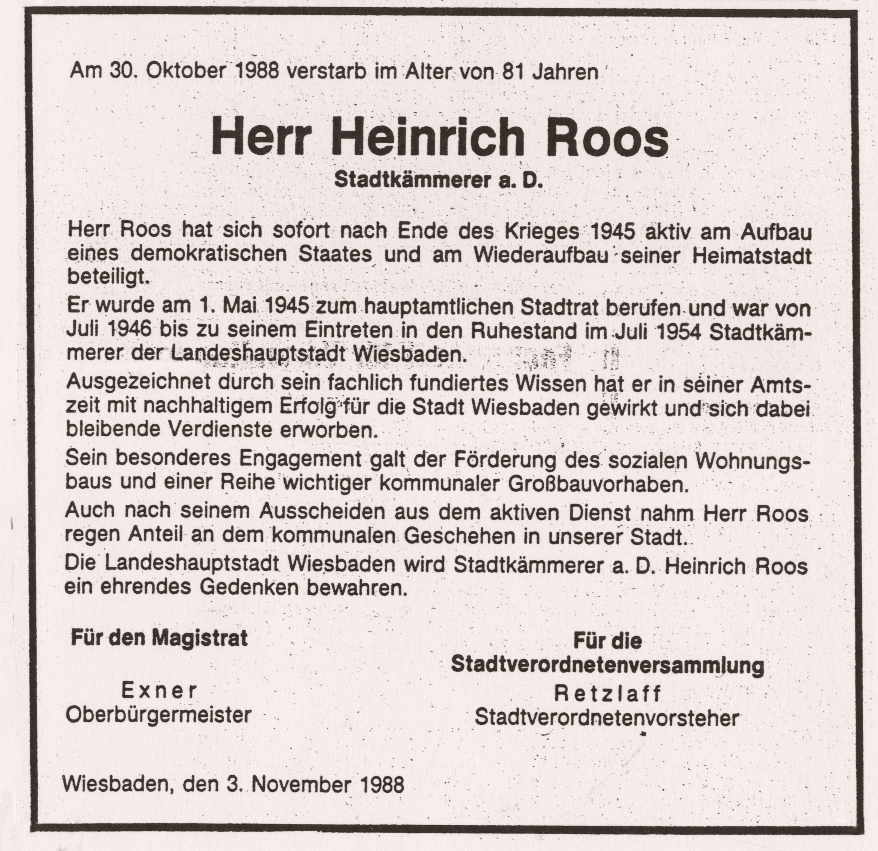 Todesanzeige der Landeshauptstadt